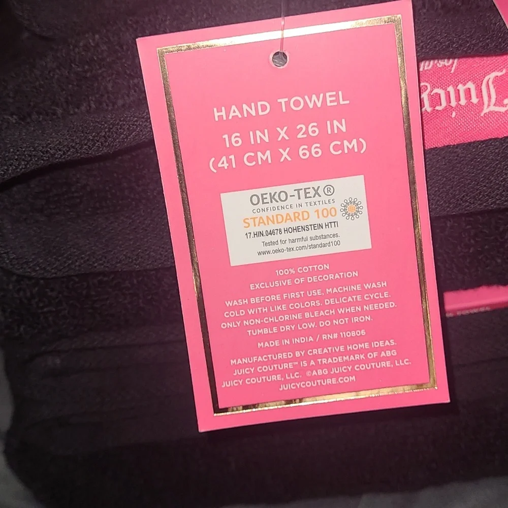 Juicy Couture Black & Silver Towel Set